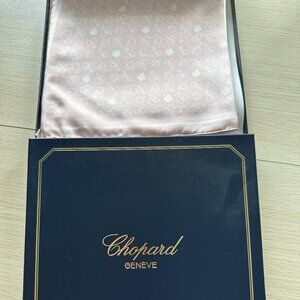 Chopard Light Pink Shamrock Silk Scarf 18 Inch Square